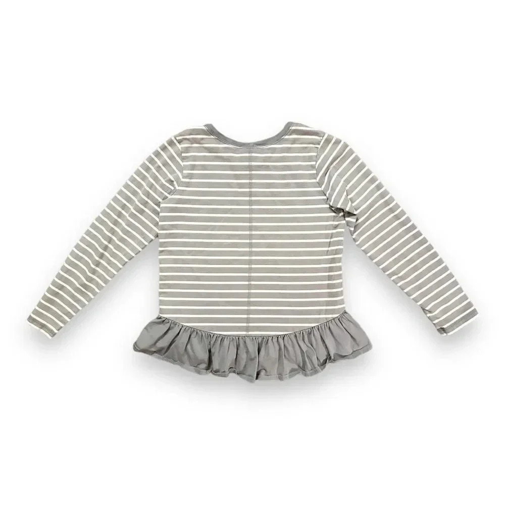 Hanna Andersson | Gray and White Peplum Top (10) 🩶 - Picture 3 of 6
